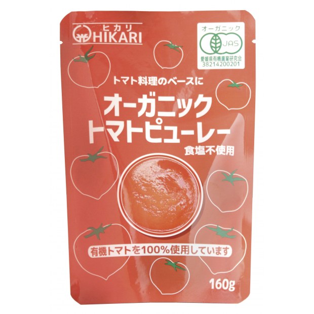 【オーサワジャパン】ヒカリオーガニックトマトピューレー(食塩不使用)　160g